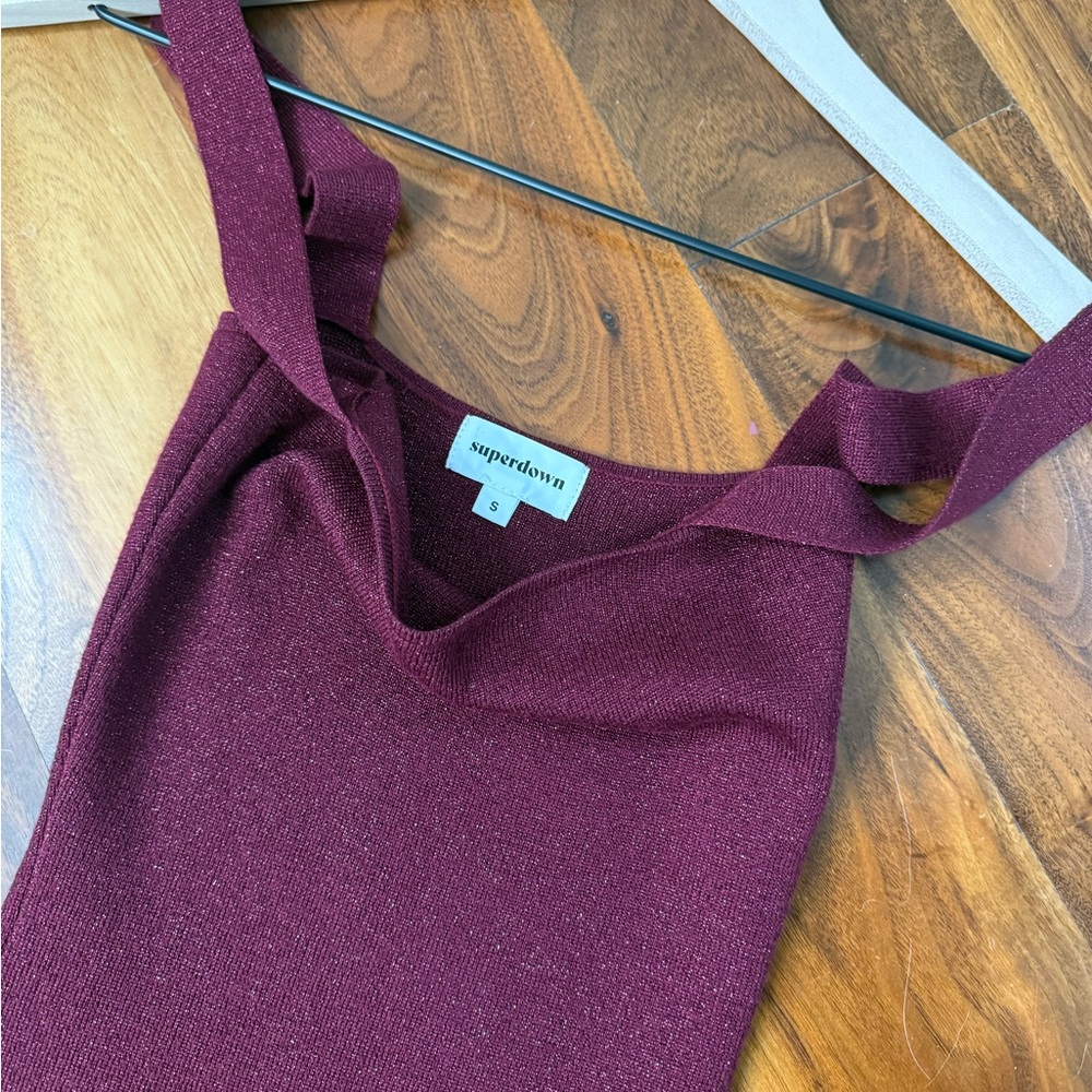 Nookie Red Bodycon Midi Dress Spaghetti Strap - Picture 4 of 5
